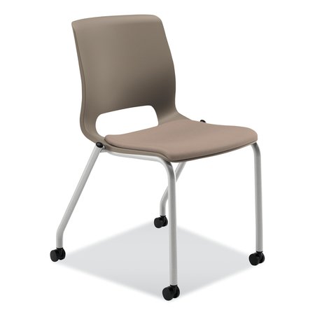 Hon Motivate Four-Leg Stacking Chair, Morel/Shadow, Platinum Base, PK2 HMG2.N.A.SD.CU24.PLAT